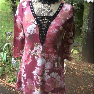 ☀️ Vintage FALL Lace-up Cotton Tunic Dress S